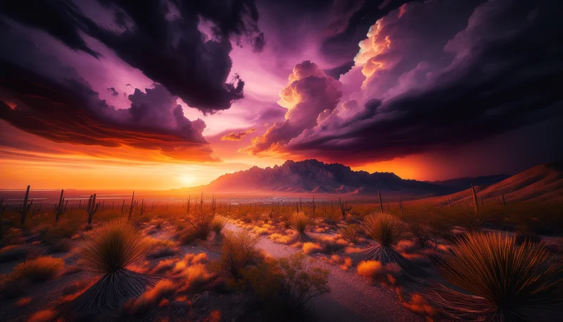 Desert storm clouds representing weather news